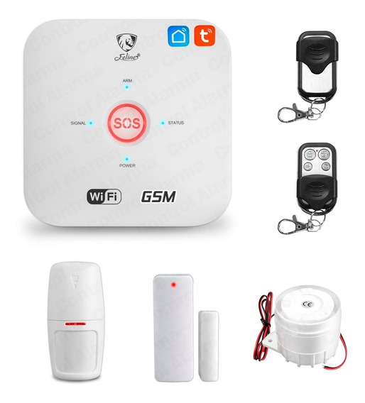 App Alarma de Intrusos con Detector C/ódigo de Coacci/ón Kit de Alarma Antirrobo Inal/ámbrica WiFi gsm y GPRS con LCD Pantalla Multilingue Control Remoto por WiFi