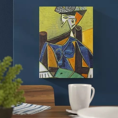 Cuadro Picasso-mujer Sentada,-decorativo  95 X 60 Cm Moderno