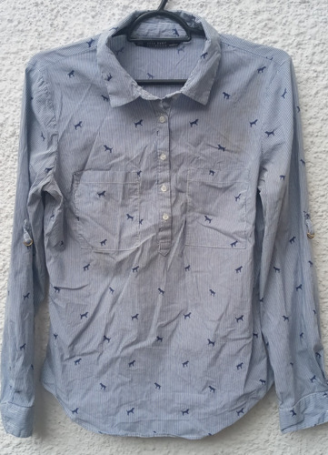 Camisa Rayada Zara Basic Talle S Para Trabajo.