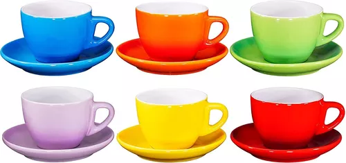 MIAMIO - Juego de 6 tazas de capuchino apilables de cerámica, tazas de  capuchino de 6 onzas y platil…Ver más MIAMIO - Juego de 6 tazas de  capuchino