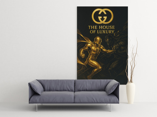 Mural Moderno Cuadro Gucci Oro House Of Luxury Heroico Full Hd