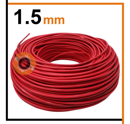 Rollo De Cable Unipolar 1,5 Mm Broke X100 Mts Color Rojo