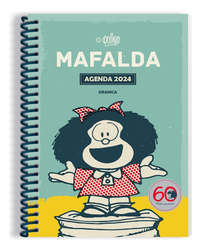 Mafalda Agenda Anillada 2024, Módulos, Turquesa - Quino
