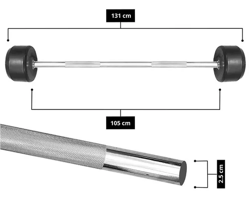 Barra Z Con Peso Integrado 110 Lbs, Gym Tayga