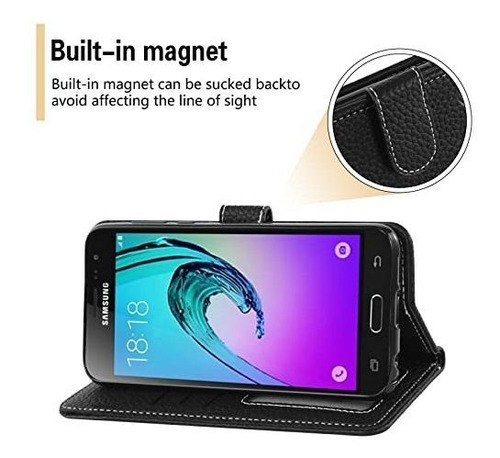 Funda Para Samsung Galaxy J3 2016 / J3v De Color Negro Negro Liso