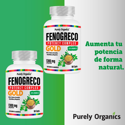 Combo 2 Fenogreco 1300mg | Potency Complex Gold | 90 Caps Sabor Sin sabor