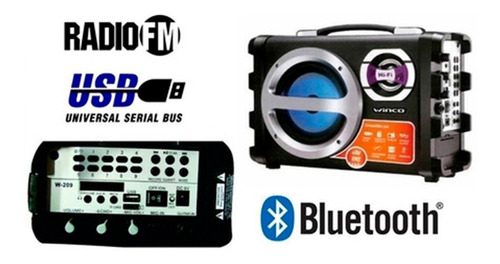 Parlante Portatil Winco W209 Bluetooth Usb Sd Karaoke Cuotas