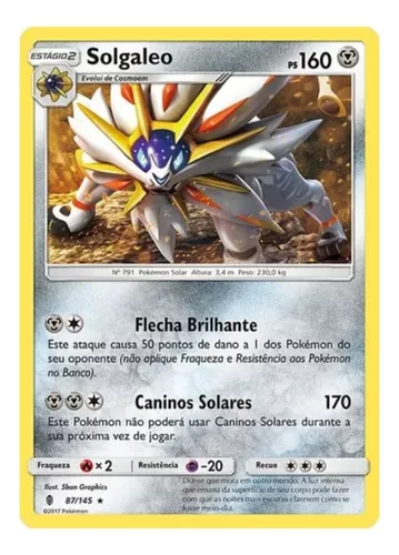 Pokemon lendarios 12'' solgaleo - DTC - Deck de Cartas - Magazine Luiza