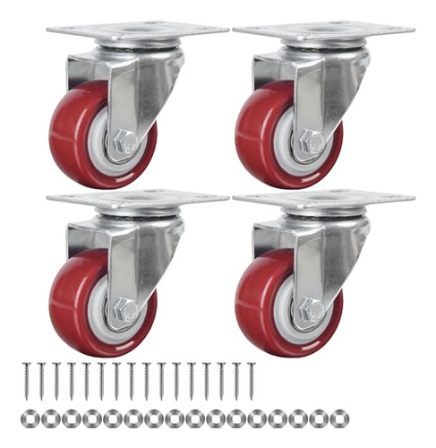 Swivel Casters Wheels Set Of 4 Heavy Duty Plate Casters...