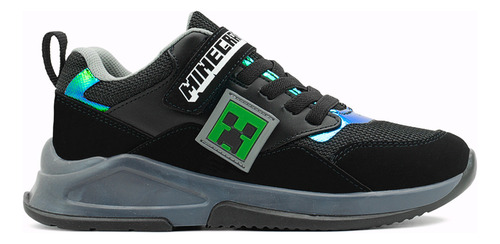 Yuyin Tenis Niño Minecraft Negro Atractivo Velcro Casuales