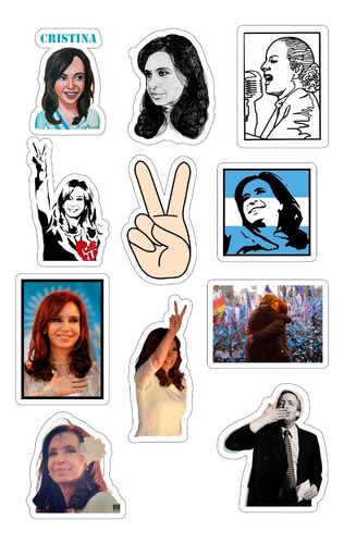 Kirchner - Stickers - Calcos - Nestor - Cristina - Evita