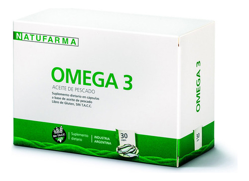 Omega 3 Aceite De Pescado 30 Comp Sin Tacc Apto Celiacos