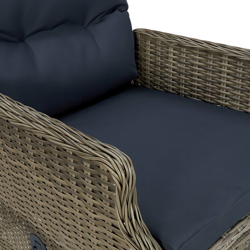 Silla De Jardín Reclinable Cojines Ratán Marrón Reclinable Color Café