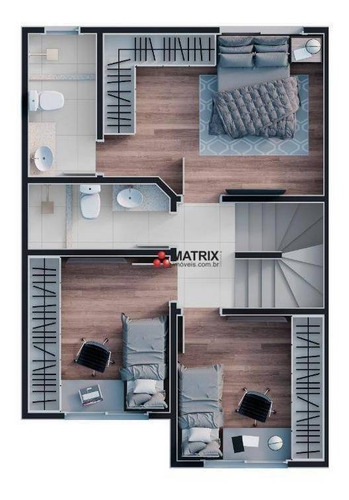 Imagem 10 de 11 de Sobrado Com 3 Dormitórios À Venda, 100 M² Por R$ 470.000,00 - Lindóia - Curitiba/pr - So2527