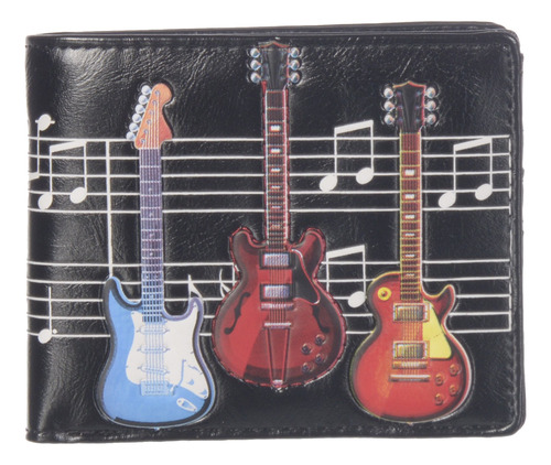 Cartera Hombre Estilo Guitarra Eléctrica Diseño Moderno Métr