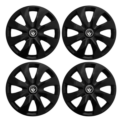 Jogo De Calota 13'' Prime Black Para Renault Clio