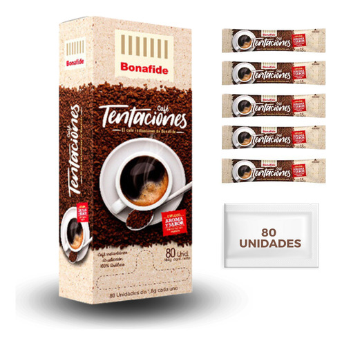 Café Tentaciones Instantaneo Bonafide Sachet - 80 Unidades