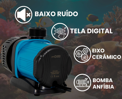 Bomba Submersa P/ Aquários Com Simulador De Ondas Pet Flix