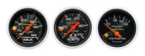 Comprar Kit 3 Relojes Voltímetro+ Presión De Aceite+ Temperatura De Agua Con Capilar 2 Mts Ø 60 Mm Orlan Rober Línea Competición
