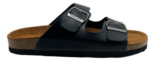 Sandalias Hombre Ecko De Corcho Dos Hebillas Negro - Mishop