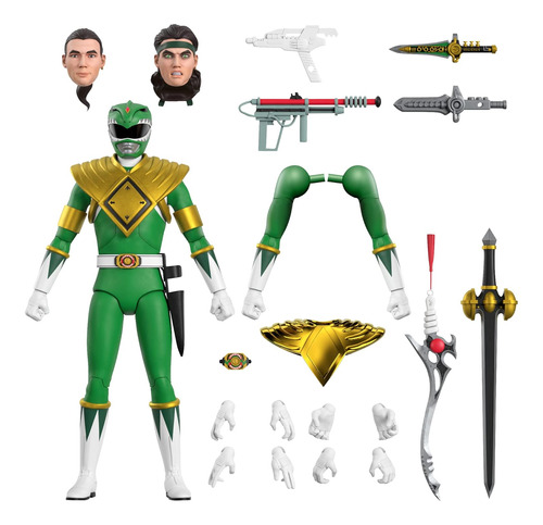 Super 7 Mighty Morphin Power Rangers ¡útil! Wave 1 - Green