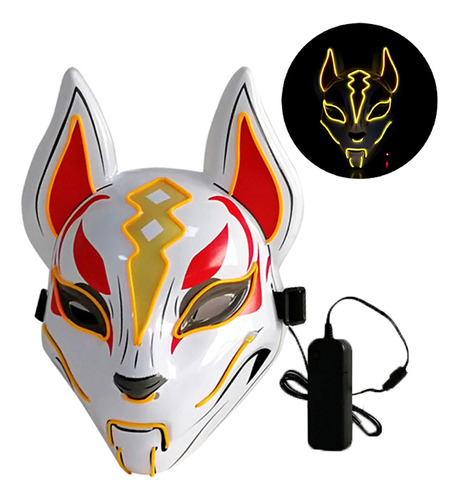 Máscara Led Fiesta Halloween Cosplay 10 Colors Fox Face Shi