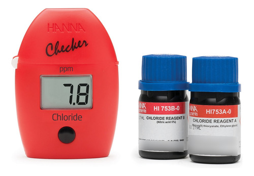Kit Colorimetro Checker Hi753 De Cloruro + Reactivos A Y B Gris
