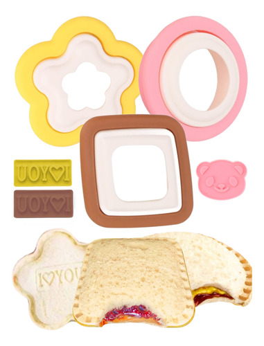 3pz Cortador Molde Sandwich Galletas Masa Pastel Lunch Niños