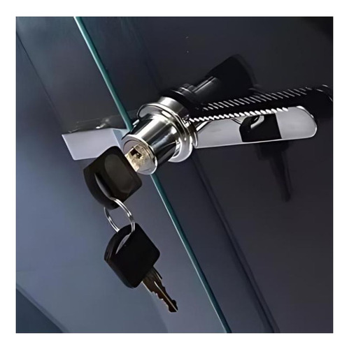 3 Fechadura Jacaré Para Vitrine Freezer 140mm Trava Cromada