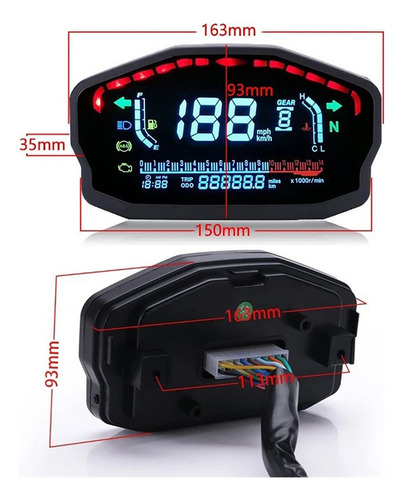 Velocímetro De Odómetro De Motocicleta Digital Lcd Universal