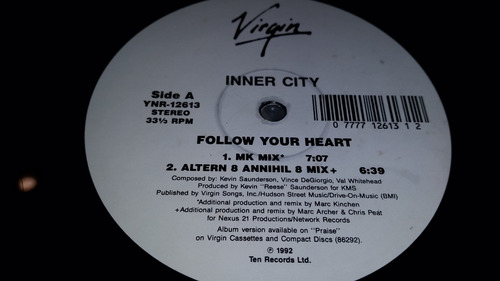 Inner City Follow Your Heart Vinilo Maxi Usa 1992 Impecable