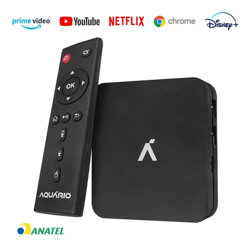 Smart Tv Box 4k Conversor Tvbox Android Aquário Stv-3000