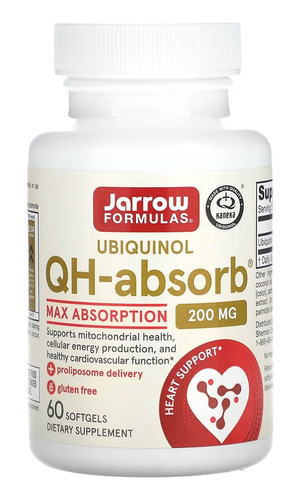 Jarrow Formulas Ubiquinol Qh-absorb 200 Mg 60 Cápsulas Sfn