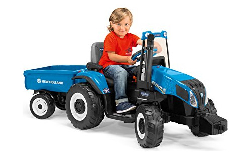 Clavija Perego New Holland T8 Tractor Y Trailer, Azul