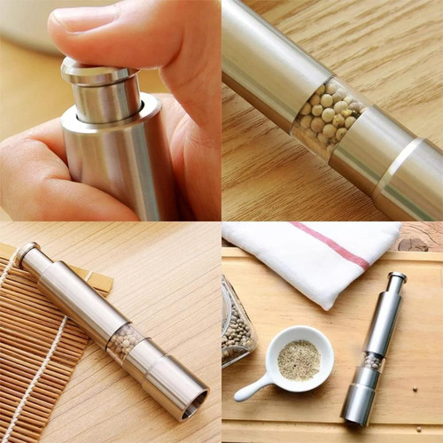 Dispenser De Sal Fino Para Temperar Pratos Em Casa Aço Inox