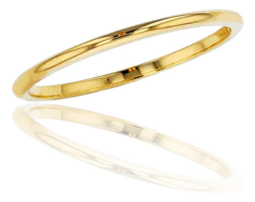 10k Or 14k Yellow White And Gold 1mm Plain Polished Wedding