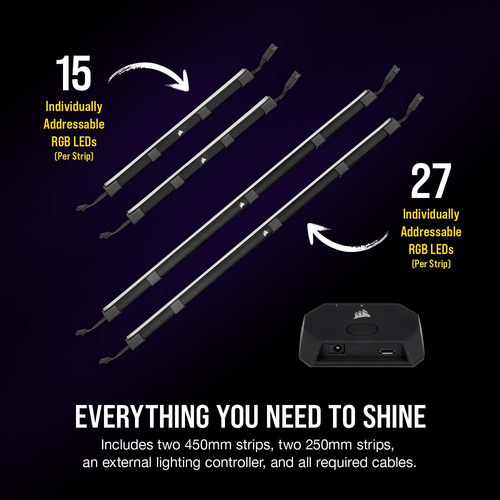 Kit De Iniciación Tiras Led Inteligentes Corsair Icue Ls100