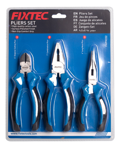 Juego de alicates de 3 piezas Fhpk031 - Fixtec
