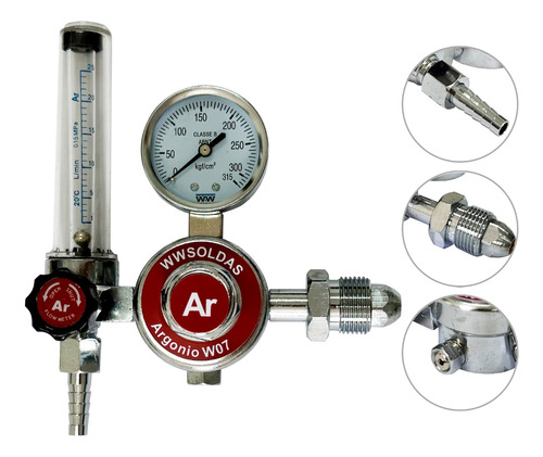 Manômetro Regulador Argônio P/ Solda Mig Tig Com Fluxômetro