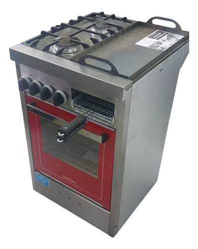 Cocina Latina Económica 2 Hornallas Gas Con Visor Rojo