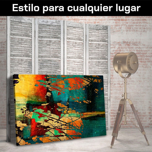 Cuadro Decorativo Canvas Abstracto Brochazos De Colores