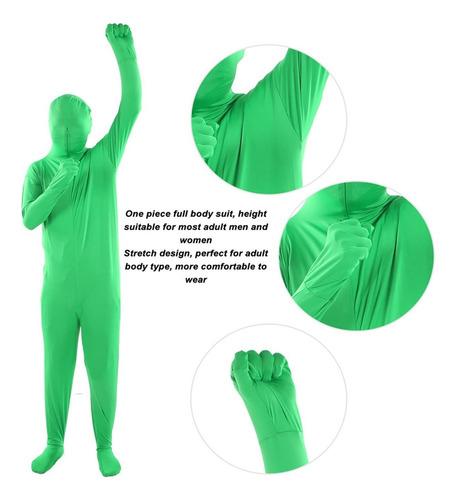 Dsd Macacão Chromakey Verde Fotografia Unissex Stretch