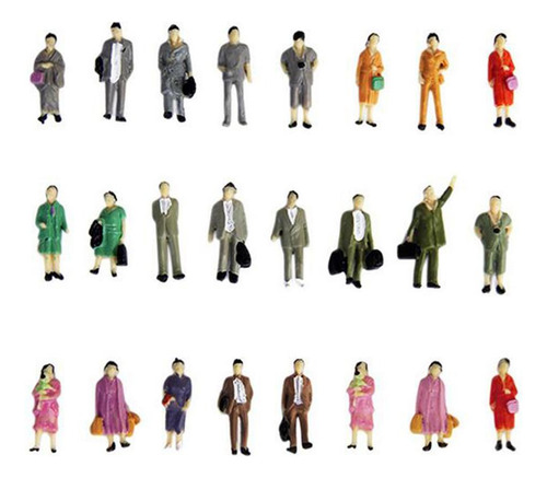 50 Peças 1/87 Ho Color Figures Modelo De Pé Para