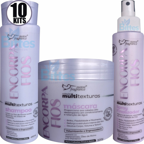10 Kit Capilar Encorpa Fios Suave Fragrance Cabelo Atacado