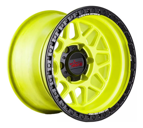 Ams 16x10 6x139.7 Et-25 Yellow Black (set 4 Llantas)