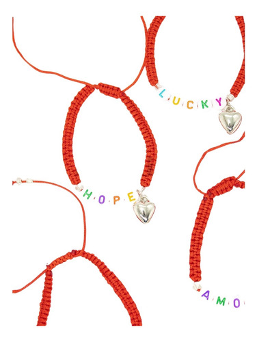 Pulsera Roja Charm Beads 12pcs