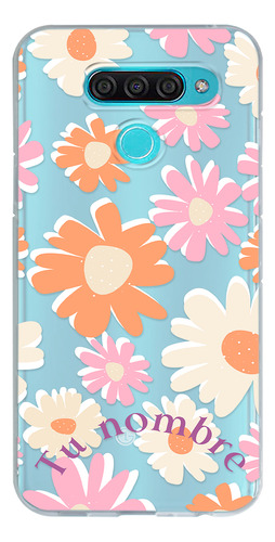 Funda Para LG Para Mujer Flores Margaritas Tu Nombre