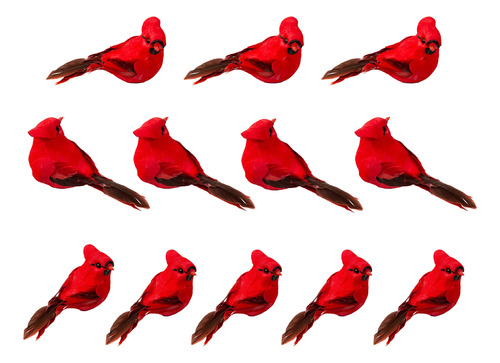 Berfutall -12 Adorno Navidad Para Pajaro Cardenal Clips