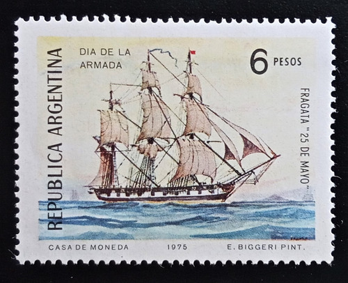 Argentina Barcos, Sello Gj 1697 25 De Mayo 1975 Mint L17132