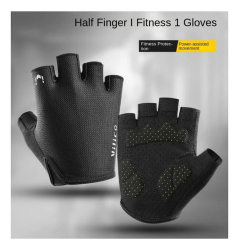 1 Par De Guantes Para Levantamiento De Pesas Con Medio Dedo